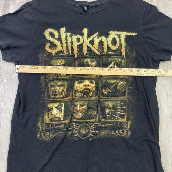 Vintage Y2K Slipknot Band Album T-Shirt Double Sided Faded Black Size Large P - Picture 5 of 6